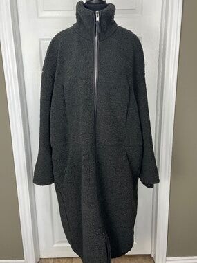 H&M Oversize Teddy Coat So soft and warm Size L Dark Grey